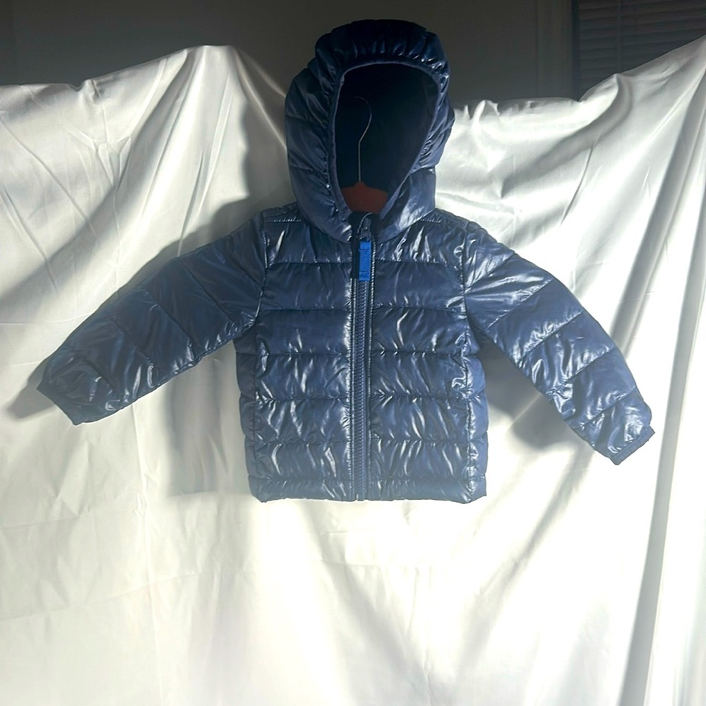 Primary Baby lightweight puffer jacket Navy Blue size 6-12 months winter cold
